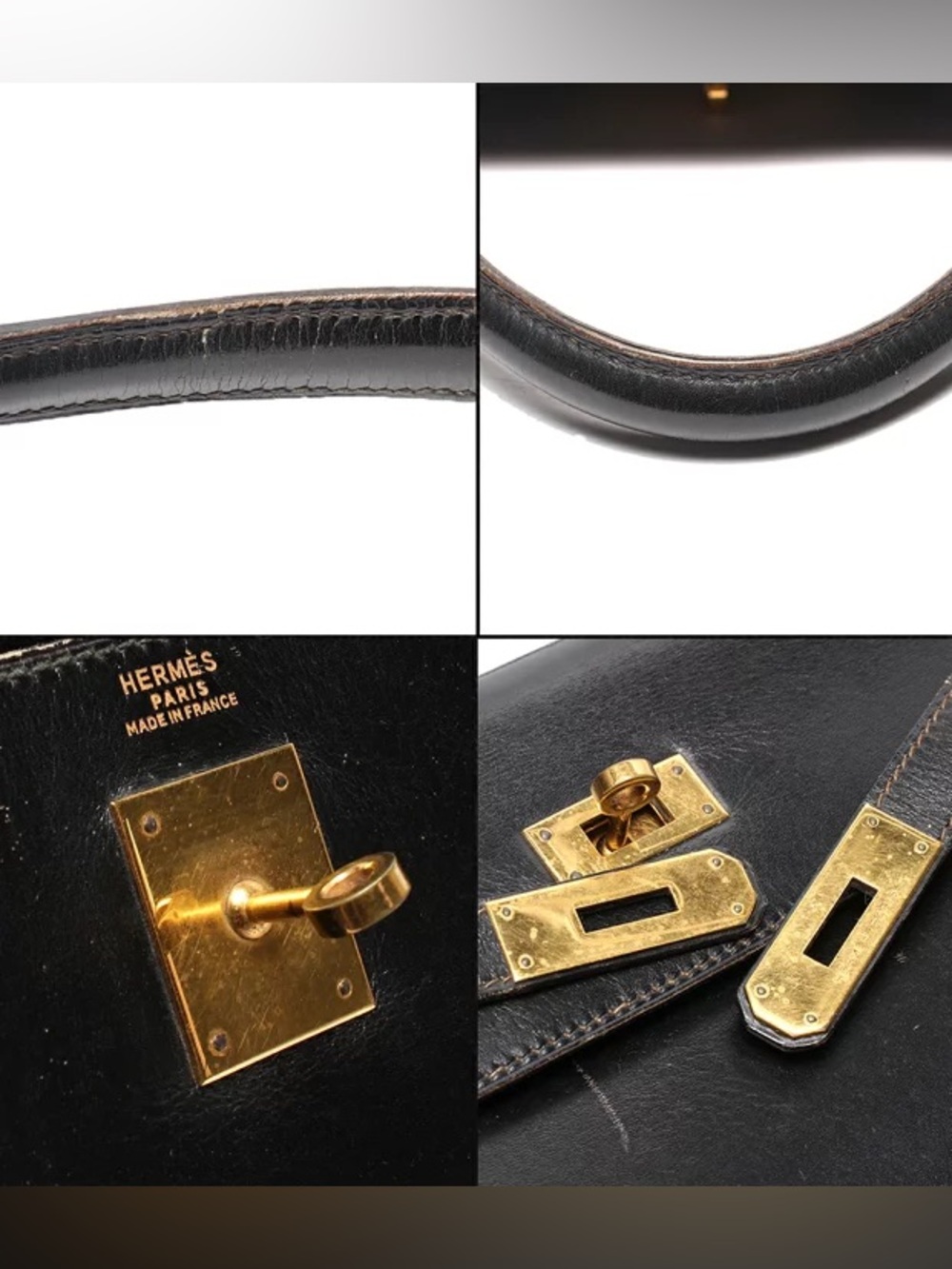 Authentic HERMES Vintage 1989 KELLY 32 black box leather - Picture 12 of 16